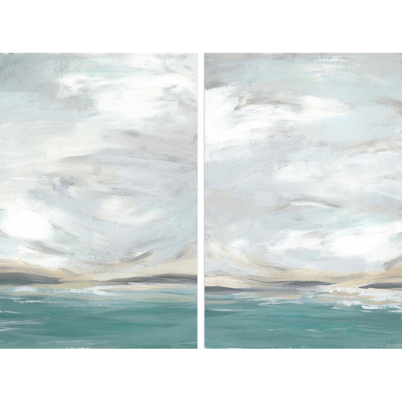 « mer mousse vista diptych », ensemble de 2 reproductions sur toiles, H 45 po x l 30 po x P 1,5 po