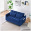 Canapé futon moderne en velours avec dossier inclinable, coussins décoratifs, poches et couchette convertible pour le salon-18764381