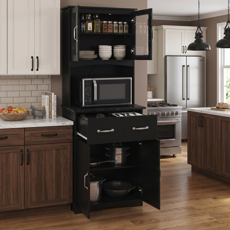 Garde-manger en bois H 67 po, Black