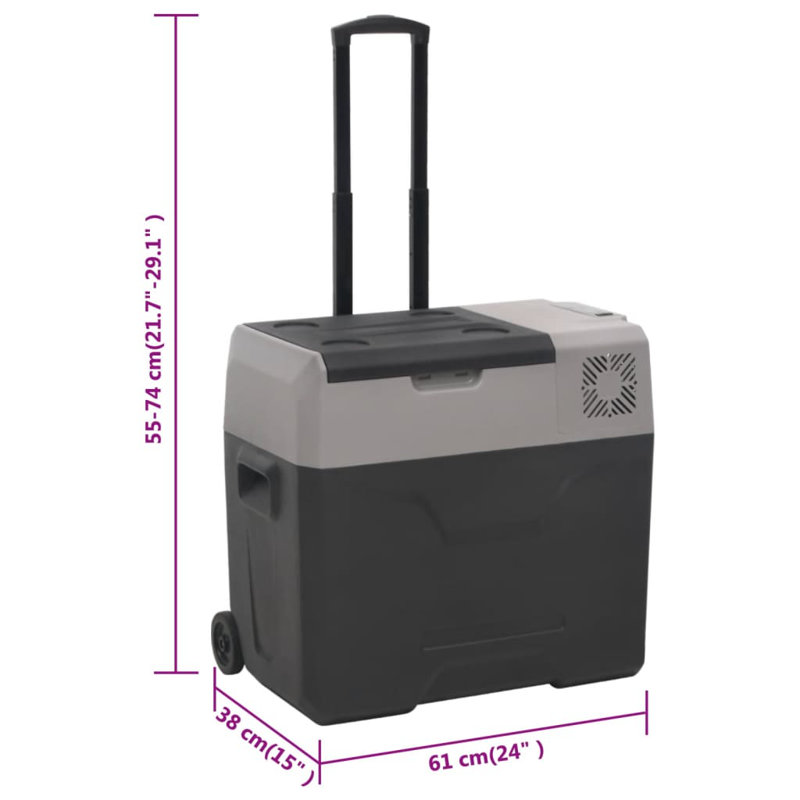 Aurian Dakota Fields 50L Ice Chest with wheels in Black