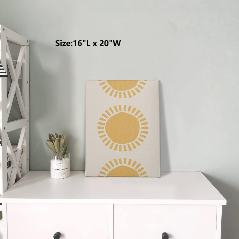 Yellow Sun, Sunset And Sunrise Theme, Unframed Wall Art, 16 X 20