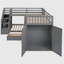 Lit superposé simple en forme de L simple avec 3 tiroirs, bureau portable et garde-robe, gris (ANCIEN SKU: LT100542AAE)-1185082800