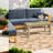All Weather Patio Tables, Hdpe 35.8 Inch Slatted Modern Outdoor Brown