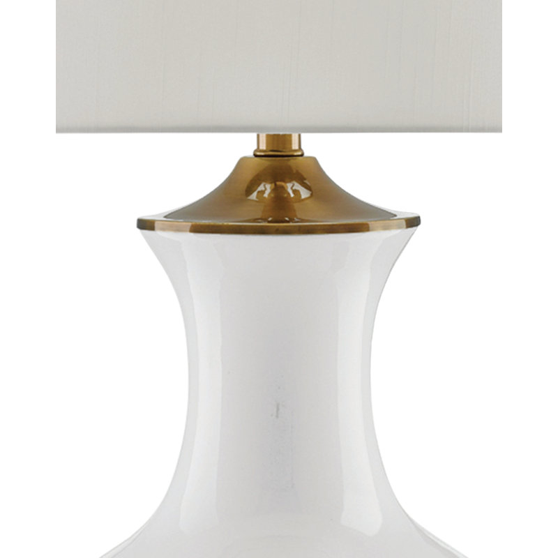 Lilou Table Lamp, White/Antique Brass
