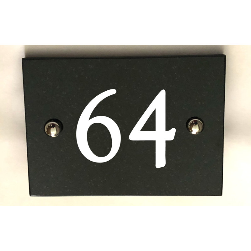 Brumby 10cm H Reflective Stone House Number, 64