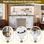 Grand meuble-lavabo 55,12 po avec lumières DEL et 3 modes d'éclairage, 5 tiroirs et prise de courant