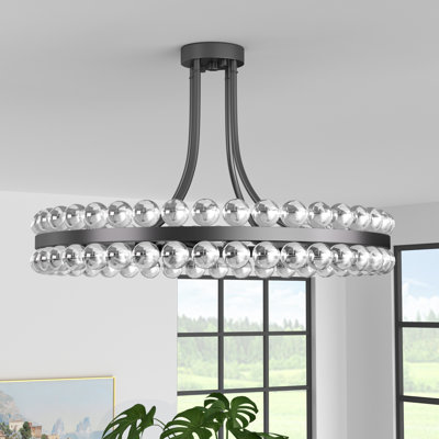 Jackeline 24" W 8-Light Semi Flush Mount