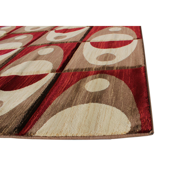 Tapis rouge à motif abstrait Jep
