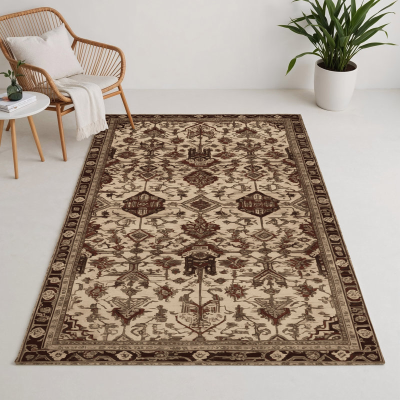 ArtDeco Brown Indoor and Outdoor Area Rug, Rectangle 9' x 12'