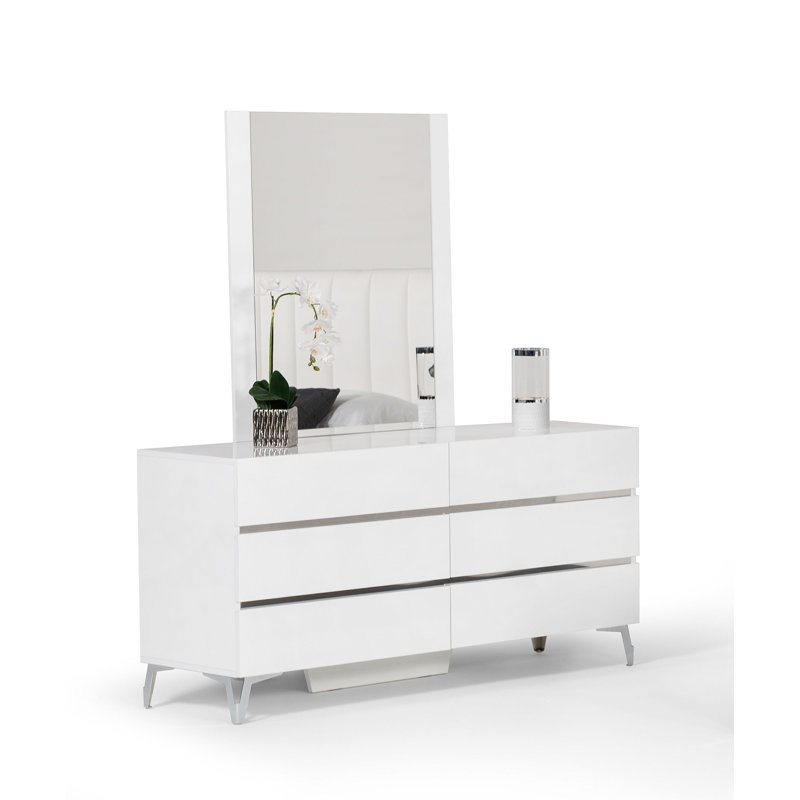 Commode 6 tiroirs avec miroir Amiah
