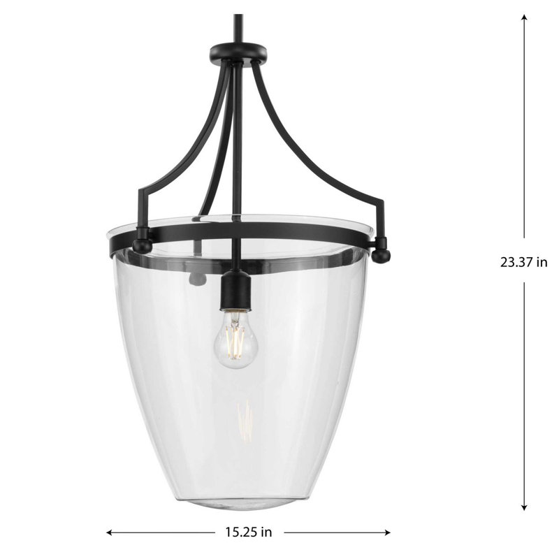 Luminaire suspendu simple à 1 lumière Aarren, H 89,5 po x l 13,38 po x P 13,38 po