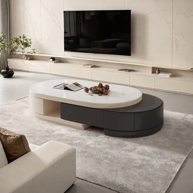 Table basse de style moderne et minimaliste, Noir / blanc