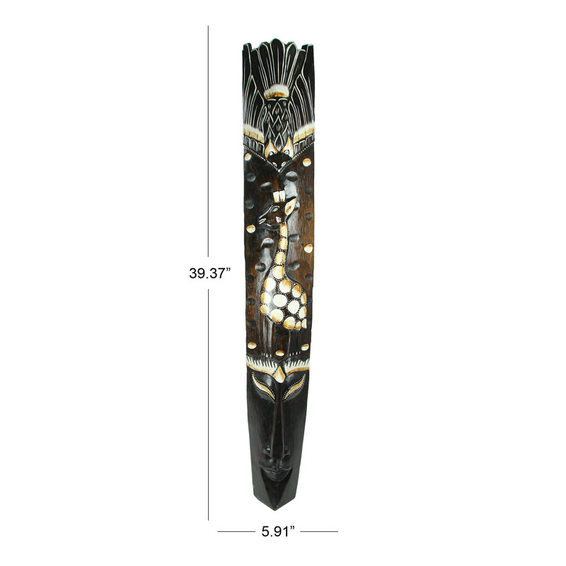 Statue de masque en bois cerf Waterton