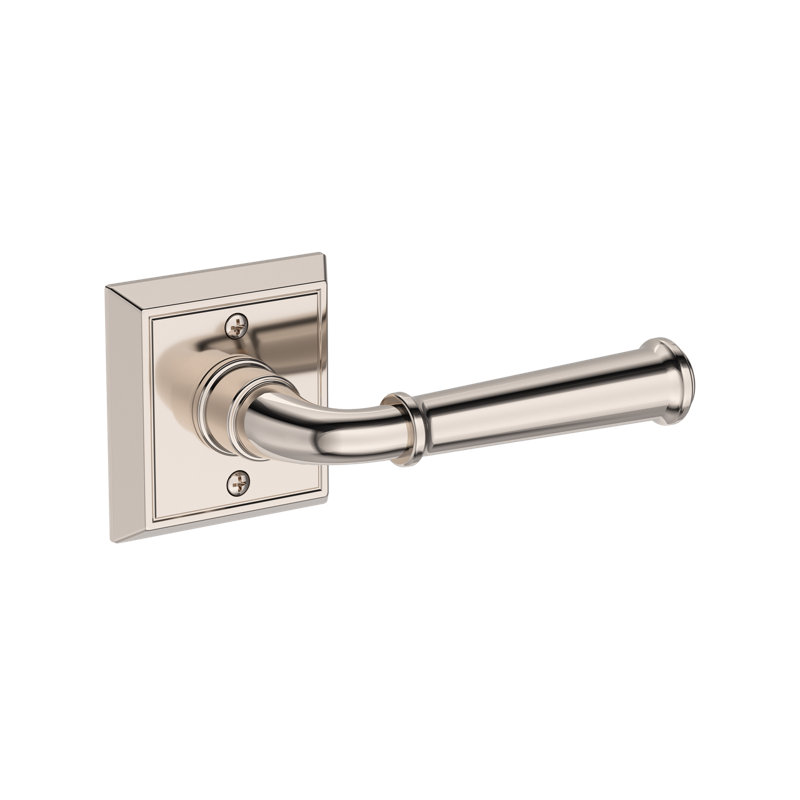 Dunsmoor Full Dummy Lever with Chamfered Square Rose in Polished Chrome, Polished Nickel