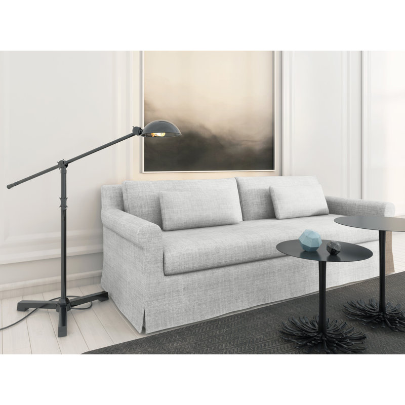Canapé Ludlow, H 34 po x l 120 po x P 42 po, Patiné, Lin Box Weave blanc
