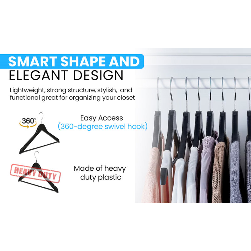 Cintres en plastique ABS pour vêtements / costumes, parfaits pour les robes Blouses et pantalons, chemises, chandails, manteaux