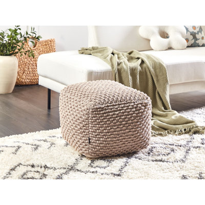 Amaijah 50cm Wide Square Solid Colour Pouffe Ottoman