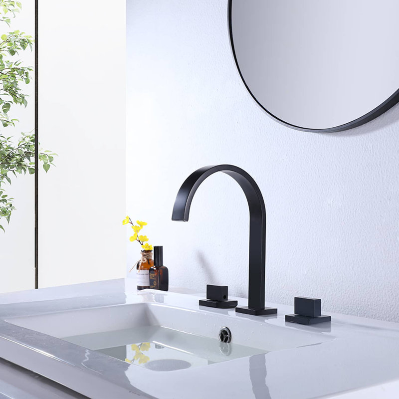 Widespread 2-handle Bathroom Faucet, Matte Black