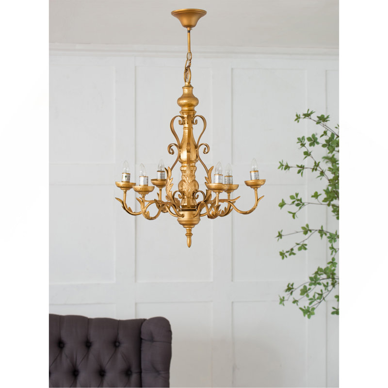 Lustre en métal à 6 lumières de 25,5 po, luminaire suspendu avec chaîne réglable pour le vestibule de la salle à manger de la cuisine, ampoule non incluse