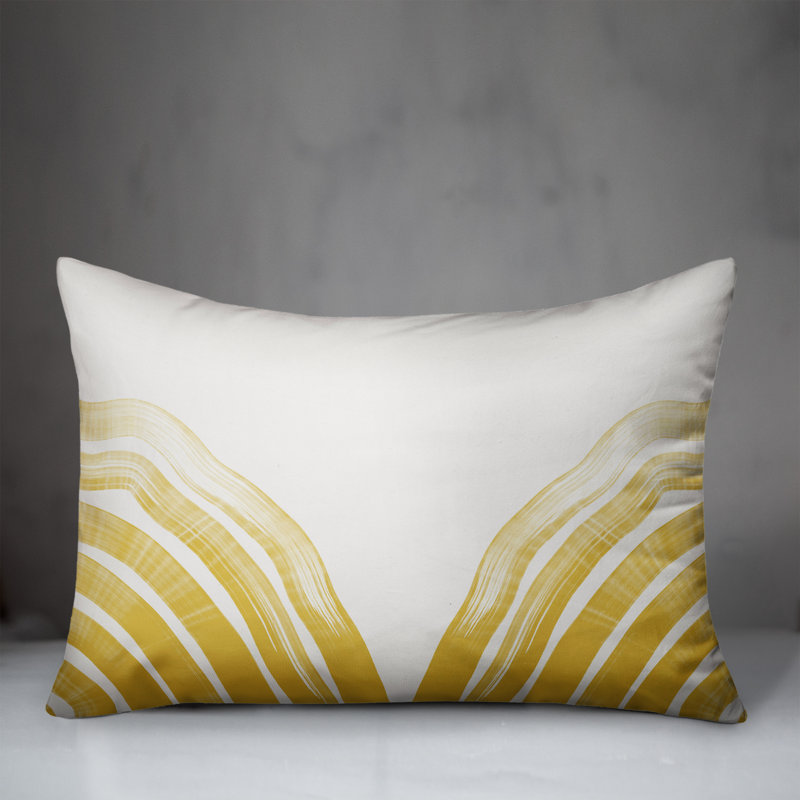 Abstract Outdoor Throw Pillow, Yellow