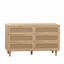 Armoire de rangement 51,18 "à 6 tiroirs en rotin avec tiroirs blancs