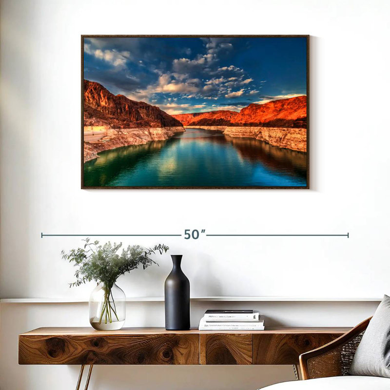 Hoover Dam, Lakeside Mountain, 37 po x 25 po, Cadre flottant noyer