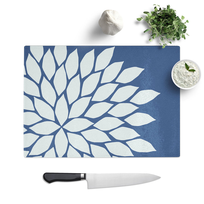 Abstract Leaves No.3 Chopping Board, White, 0.4cm H x 28.5cm W x 39cm L