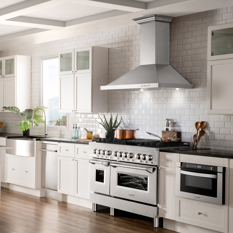 ZLINE 48" Legacy Dual Fuel Range w/ 7 Burner Gas Cooktop and 2 Electric Ovens, Satin Stainless Steel