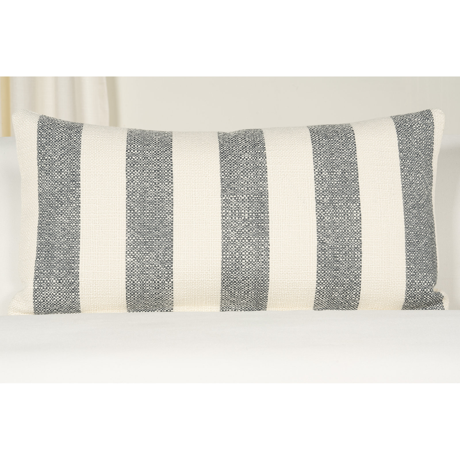 26" x 14" Throw Pillow, Blue Striped, Feather