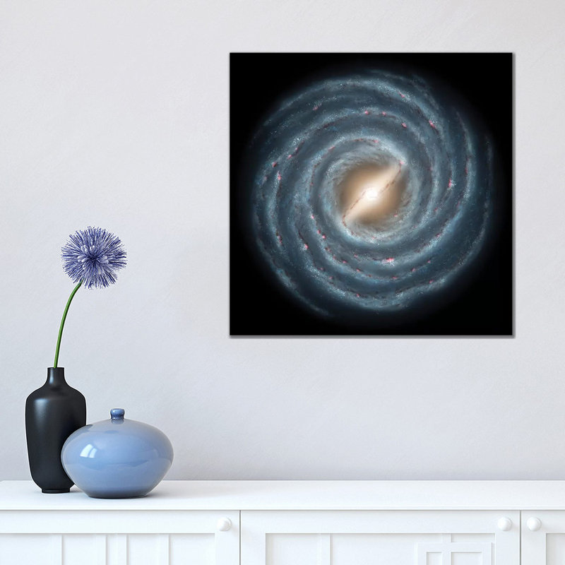 A View Of Our Own Milky Way Galaxy And Its Central Bar by Stocktrek Images - Wrapped Canvas Print