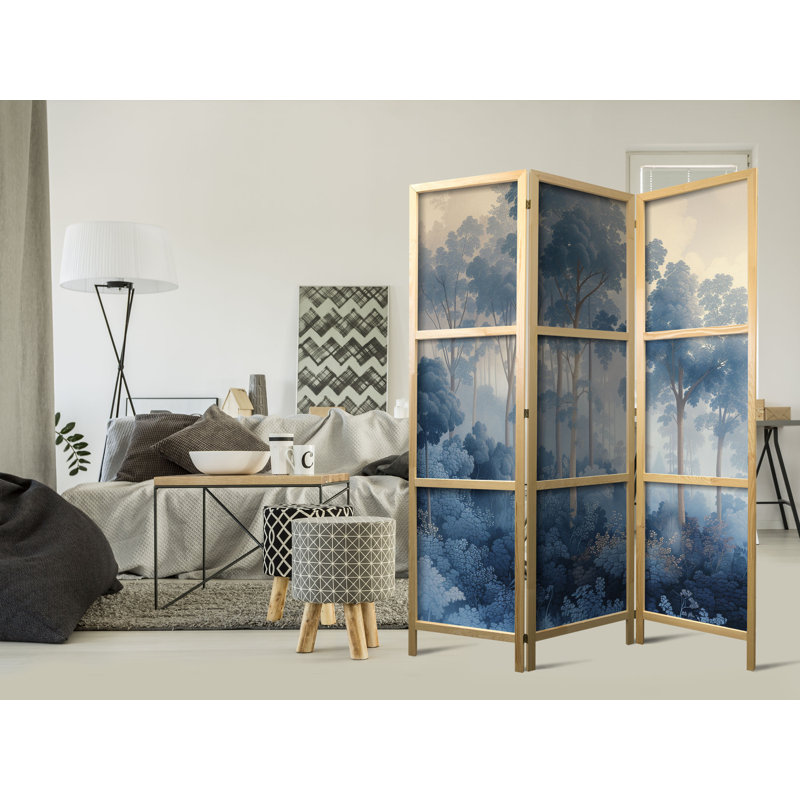 171cm H Solid Wood Folding Room Divider, 171cm H x 135cm W x 1.2cm D