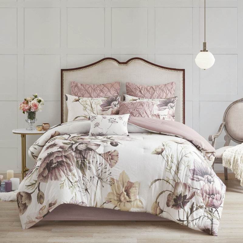 Édredon très grand Blush - 8 pièces en coton avec coussins décoratifs