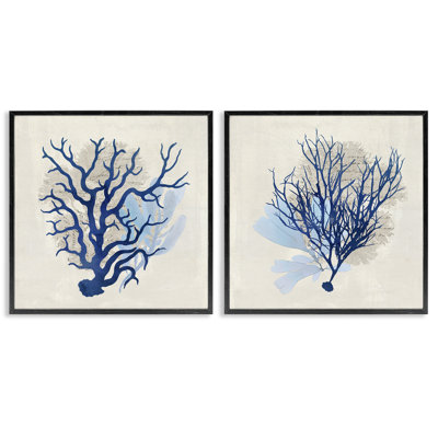  «Blue Coral Branches», ensemble de 2 estampes numériques par Susan Arnot