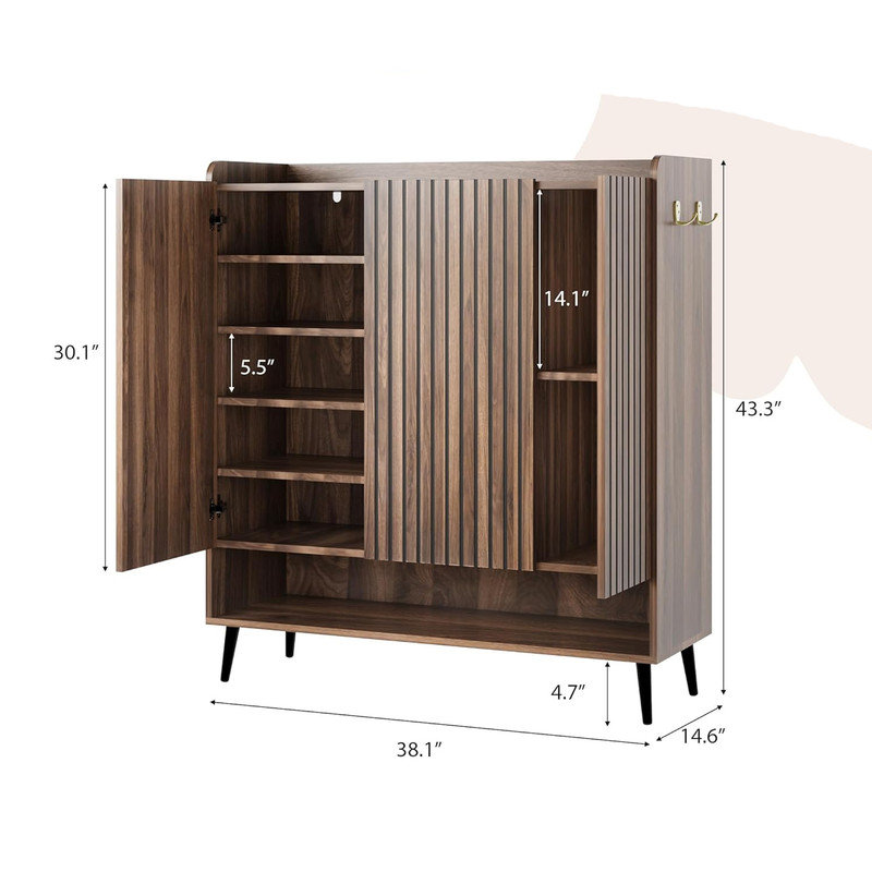 24 Pair Shoe Storage Cabinet