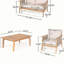 Ensemble de conversation modulaire d'extérieur 4 pièces en bois d'acacia et corde