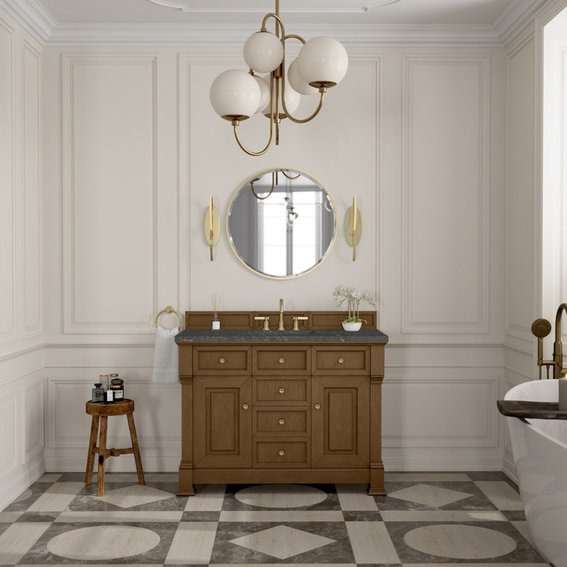 Brookfield 48'' W Single Vanity, Parisien Bleu, Honey Oak, Widespread