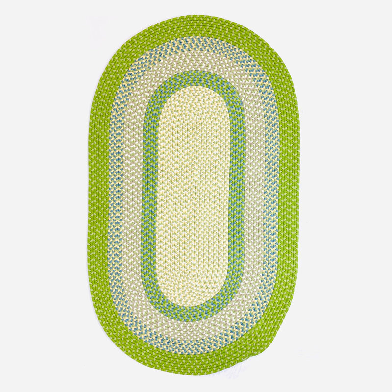 Tapis réversible intérieur / extérieur Gander - lime, Ovale 2 pi x 4 pi