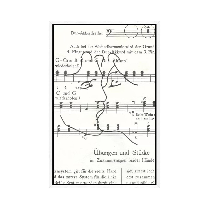 One Last Kiss by Kiki C Landon - Print on Canvas, 66.04cm H x 45.72cm W x 3.81cm D, White Framed