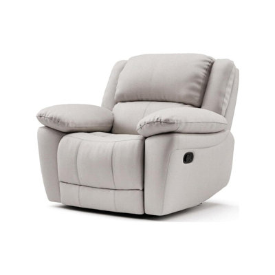 38.4" W Transitional Recliner Chair, Off-White
