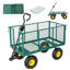 Chariot de jardin 4 en 1 en acier robuste avec côtés amovibles, wagon utilitaire à capacité de 880 lb et plateau pour l'aménagement paysager-126257616