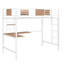 Twin Metal Loft Bed With Desk And Shelve,Black-1077451927