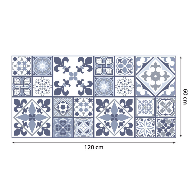 Décalcomanie murale carreaux de bleu lisbonne melange