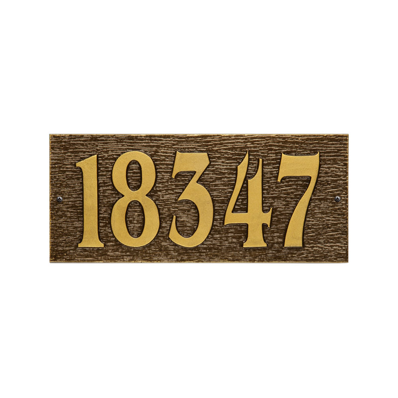 Woodgrain Rectangle Wall Plaque, Yes, Dark Bronze/Gold