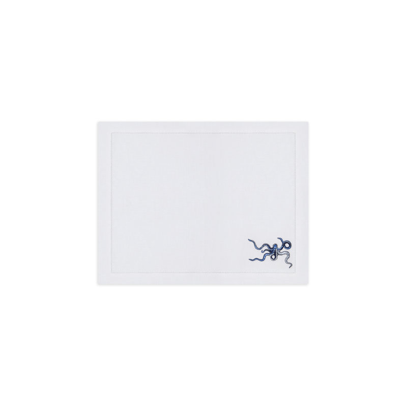 Marine Motif Embroidered Linen Placemats
