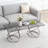 31.50" Modern Rectangle Glass Coffee Table with Ring-Shaped Frames-380655627