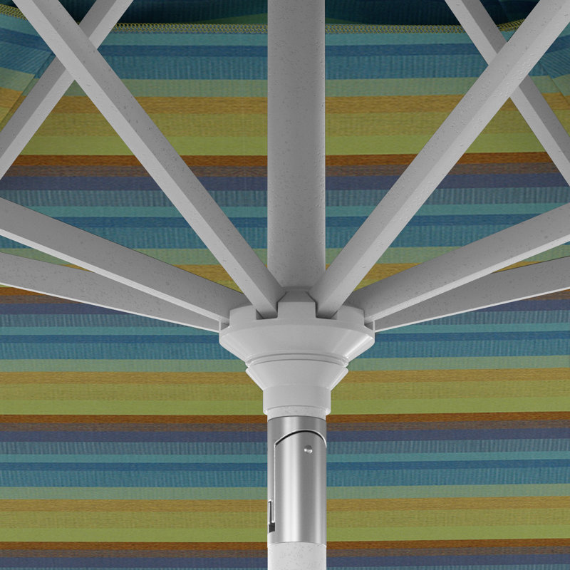 Parasol de patio blanc mat 11 pi., Vert/brun