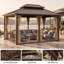 Pavillon de jardin 12 pi x 16 pi avec toit en polycarbonate à deux niveaux et structure en aluminium-133094056-133094058