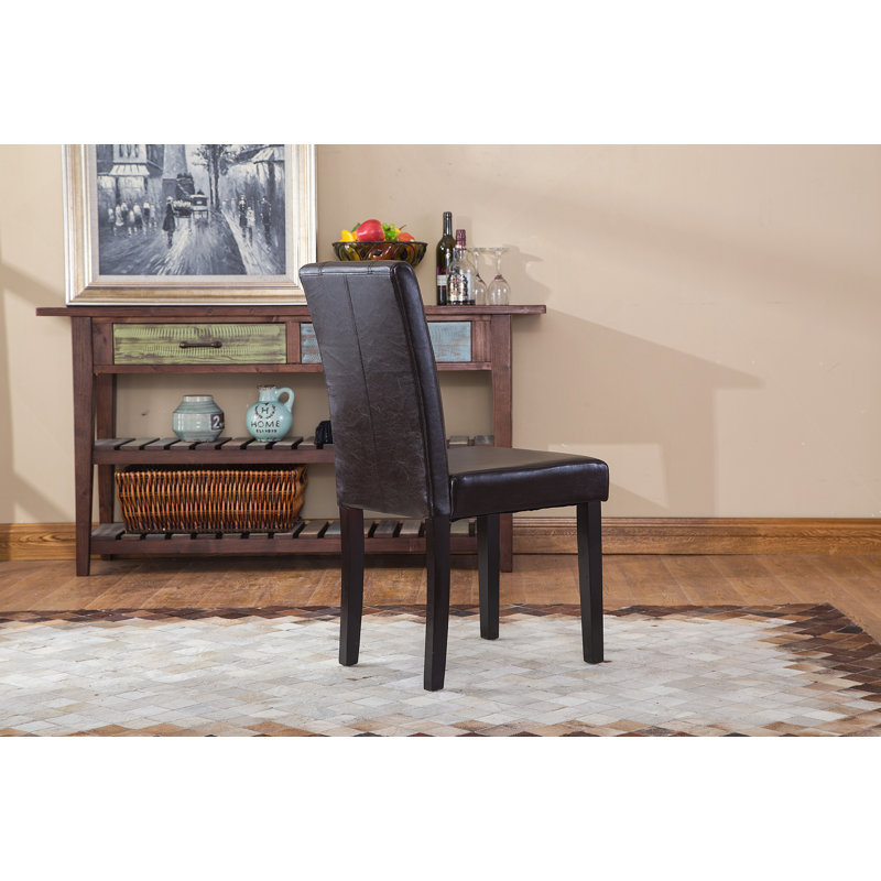 Chaise Parson rembourrée en similicuir de style urbain Urban, ensemble de 2, Brun