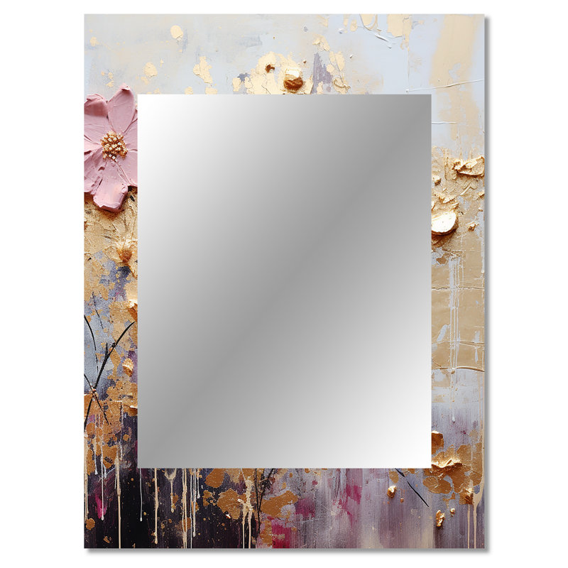 «Minimalist Pink Blossoming Cherr Blossoms - Cherry Blossom, miroir mural unique, art traditionnel, impression sur métal