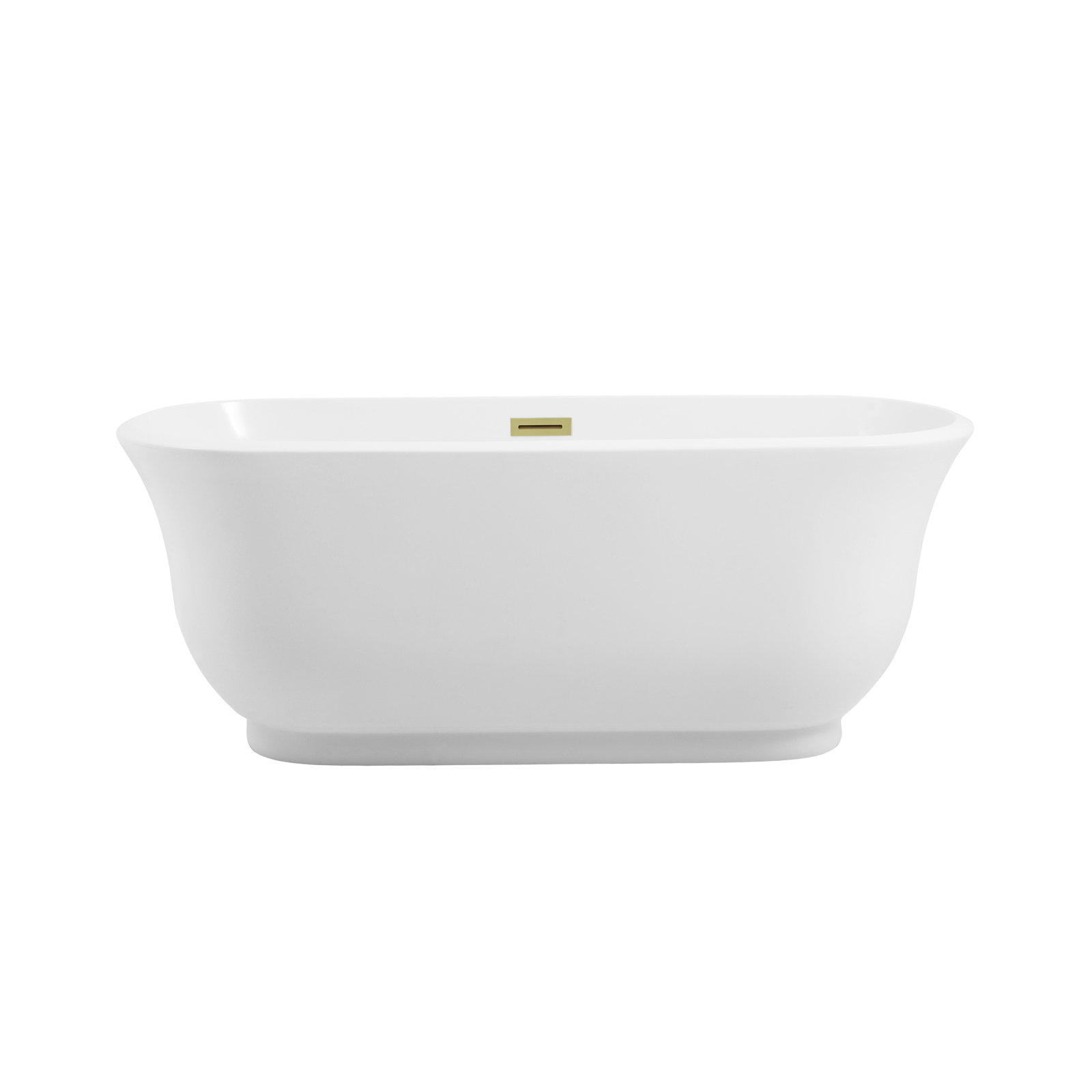Chaylynn 59'' Soaking Acrylic Bathtub, Brushed Gold